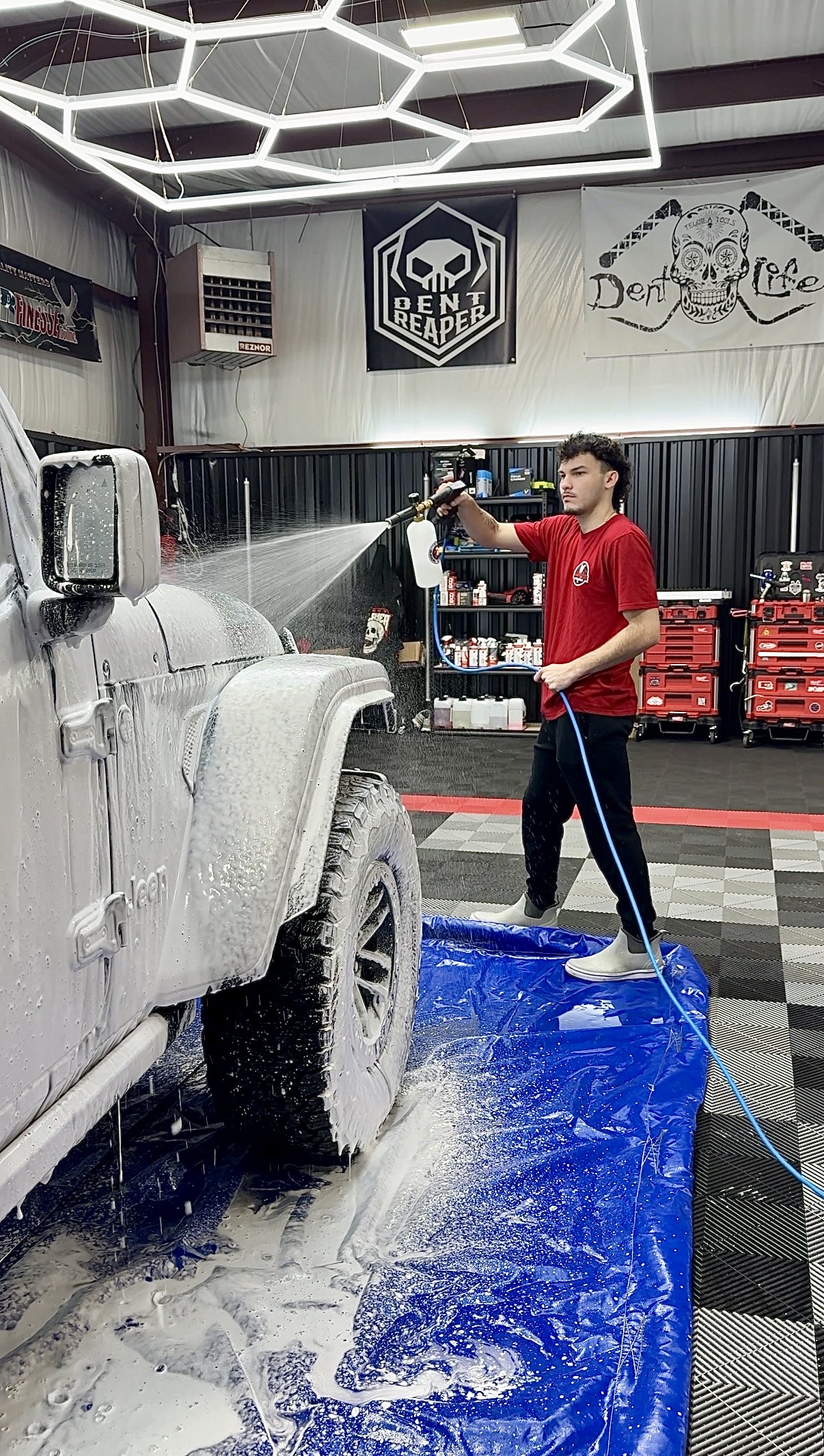 Foam wash and decontamination at Dapper Dent Repair Dickson TN